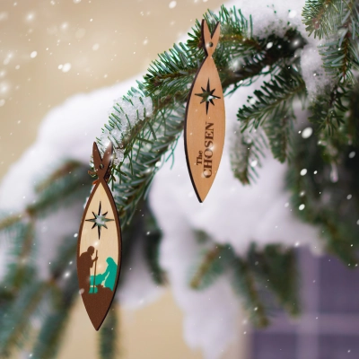 THE CHOSEN - Ozdoba choinkowa drewniana dwustronna - komplet 3 sztuk